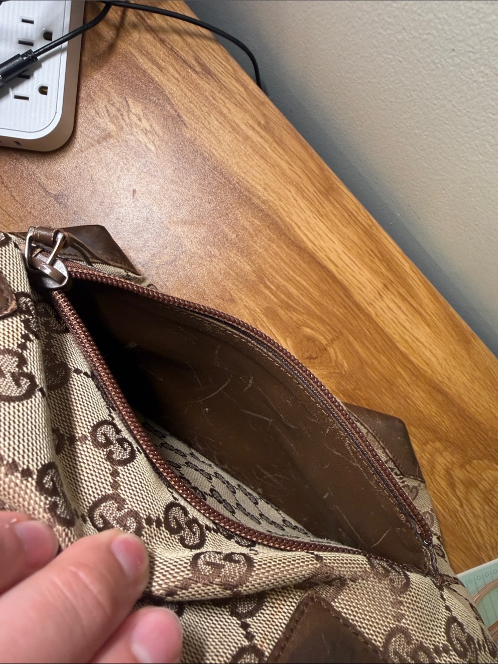 Gucci Beige and Brown GG Canvas Messenger Bag - Picture 10 of 13